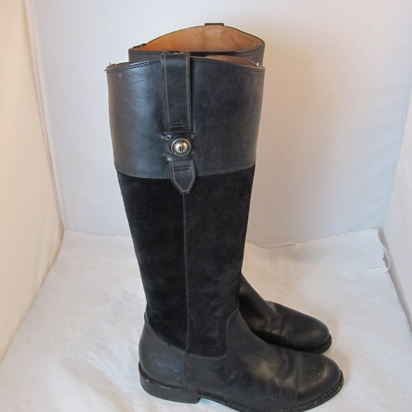 FRYE Leather Suede Knee High Tall riding boots 8.5 - Picture 4 of 8